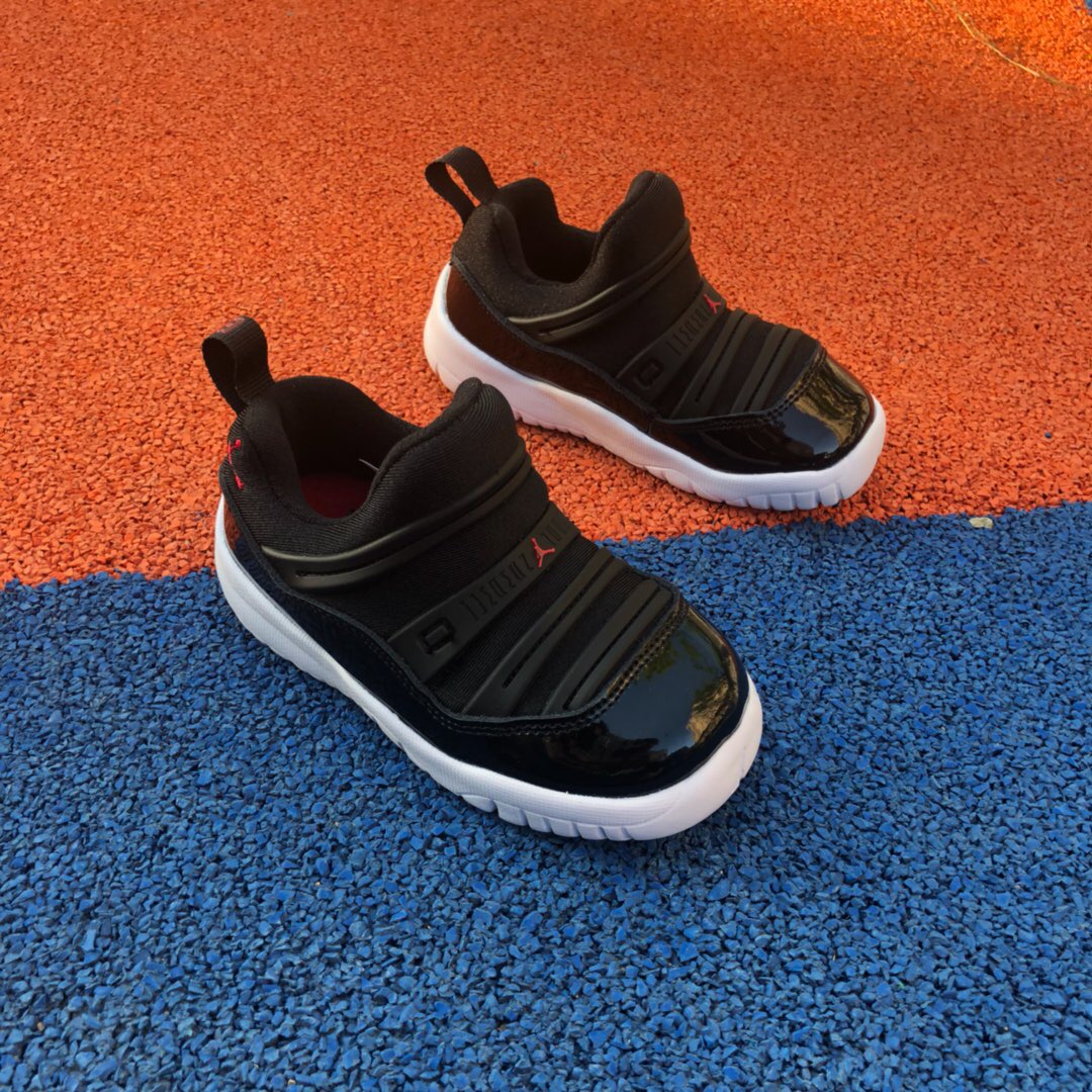 2019 Kids Air Jordan 11 Black White Shoes